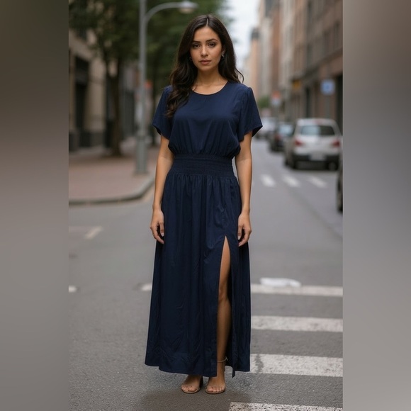 Wilfred Dresses & Skirts - Wilfred Navy Blue Maxi Dress with Smocked Waist